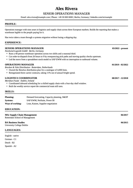 ATS CV design